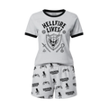 Pijama Stranger Things Hellfire Lives - Gris Premium - Mujer